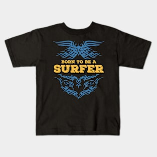 Born to be a SURFER Emblem tattoo style Kids T-Shirt